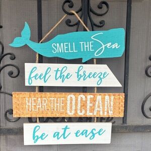 Coastal Wall Decor Hooks - Teal and White